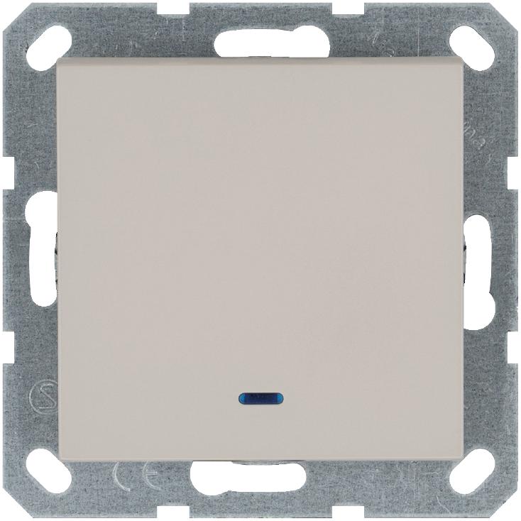 Переключатель проходной 1-кл. 10А IP20 с подсветкой механизм тауп Jasmart G3012NT