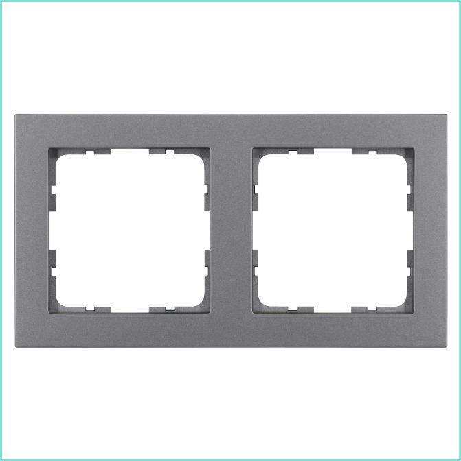 Рамка 2-м G-Classic алюм. Jasmart G1002S
