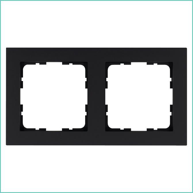 Рамка 2-м G-Classic черн. матов. soft touch Jasmart G1002PB