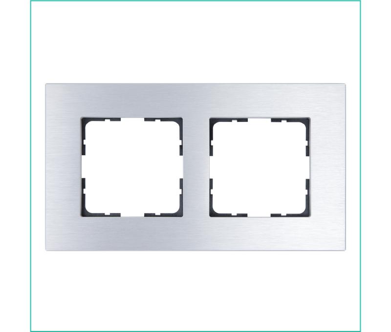 Рамка 2-м G-Metal метал. алюм. Alum Jasmart G1002AS