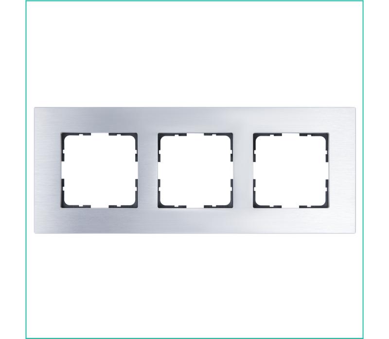 Рамка 3-м G-Metal метал. алюм. Alum Jasmart G1003AS