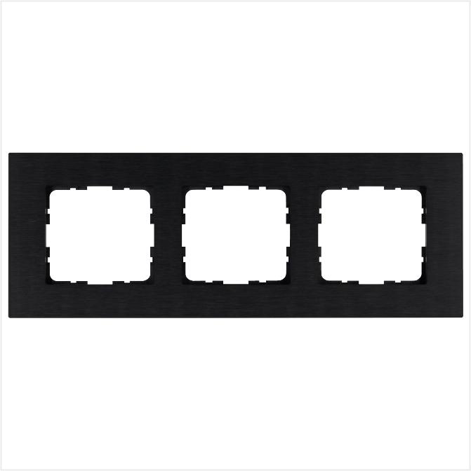 Рамка 3-м G-Metal метал. алюм. черн. Black Jasmart G1003AB