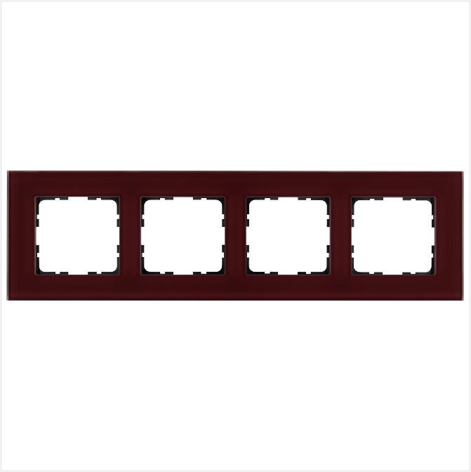 Рамка 4-м G-Glass стекло гранат. Jasmart G1004GH