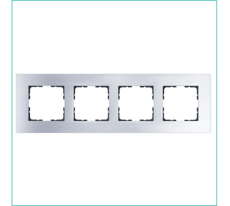 Рамка 4-м G-Metal метал. алюм. Alum Jasmart G1004AS
