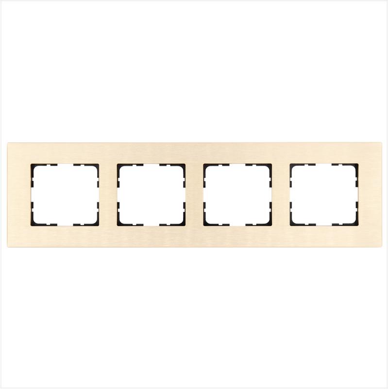 Рамка 4-м G-Metal метал. алюм. шампань Champagne Gold Jasmart G1004AG