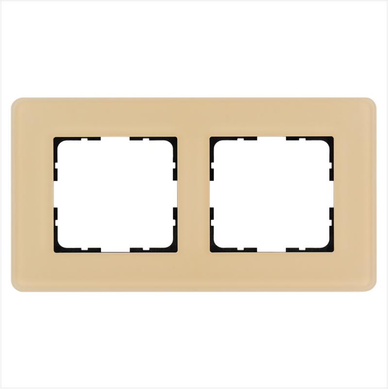 Рамка 2-м G-Glass закругленная стекло матов. тауп Jasmart G1002GT-RM