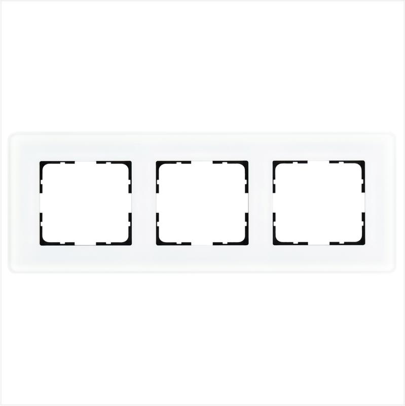 Рамка 3-м G-Glass закругленная стекло матов. бел. Jasmart G1003GW-RM