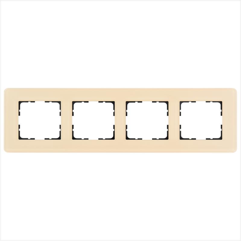 Рамка 4-м G-Glass закругленная стекло матов. тауп Jasmart G1004GT-RM