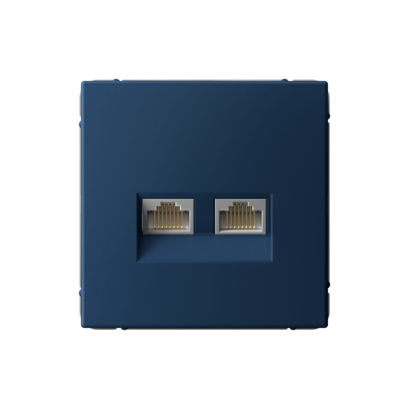 Розетка компьютерная 2-м ArtGallery RJ45 + RJ45 кат.5E механизм аквамарин SE GAL001185