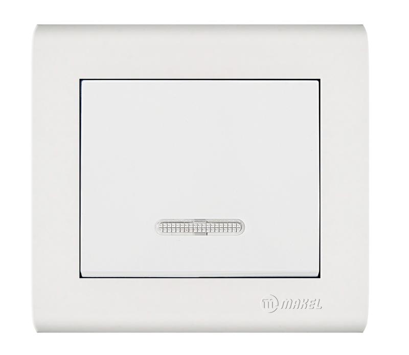 Выключатель 1-кл. Manolya с подсветкой бел. Makel 41001021