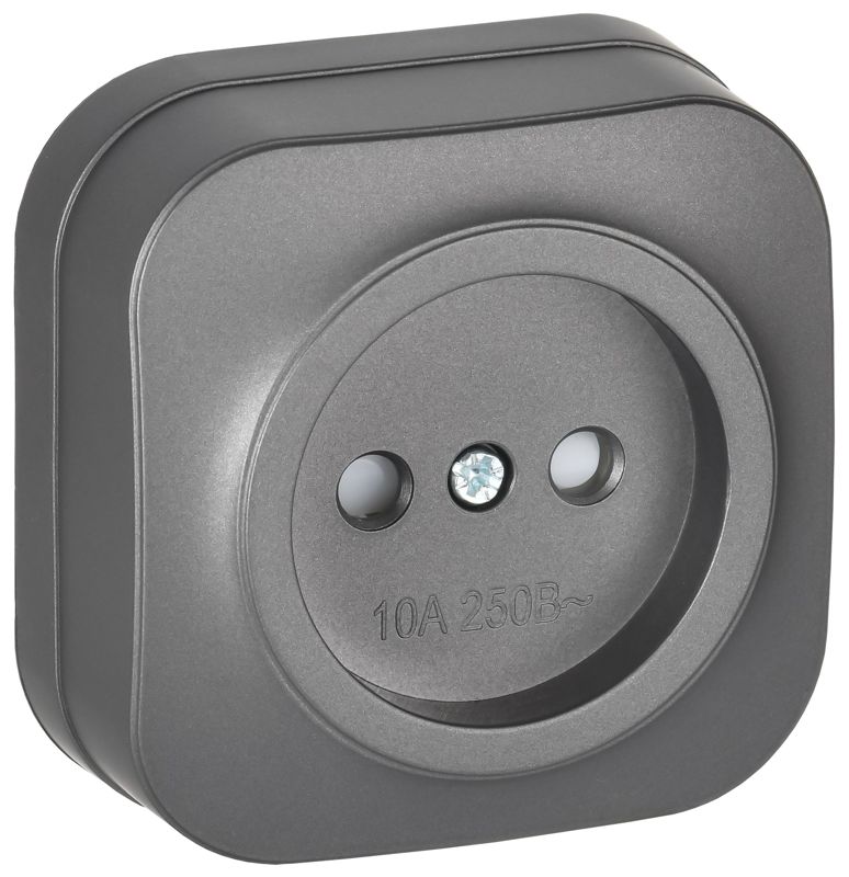 Розетка ОП GLORY РСш20-2-ХСм 10А без заземл. защ. шторки сталь матов. IEK ERH13-K46M-10