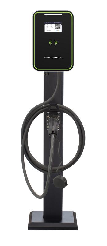 Станция зарядная для электромобилей EVC 22кВт OCPP 1.6J 3ф 380В 32А переменный ток кабель 5м TPU Type2 IP55 коммерческая SmartWatt 4512020470016