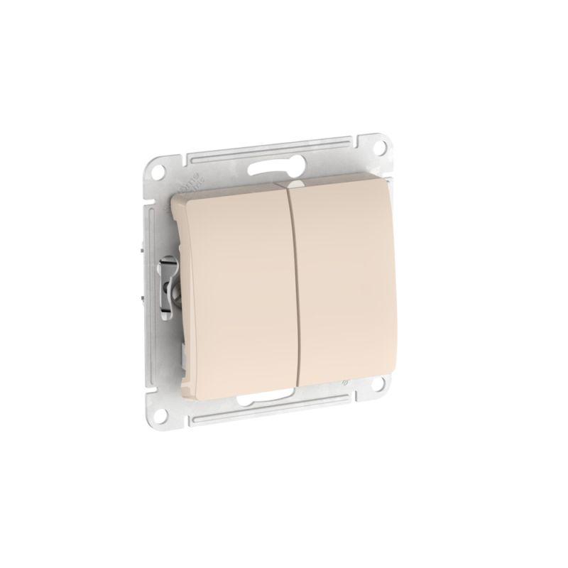 Переключатель 2-кл. Glossa (сх. 6/2) 10AX быстрозажим. клем. механизм беж. SE GSL000265S