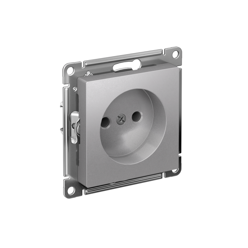 Розетка AtlasDesign 16А без заземл. без шторок быстрозажим. клем. механизм алюм. SE ATN000341S