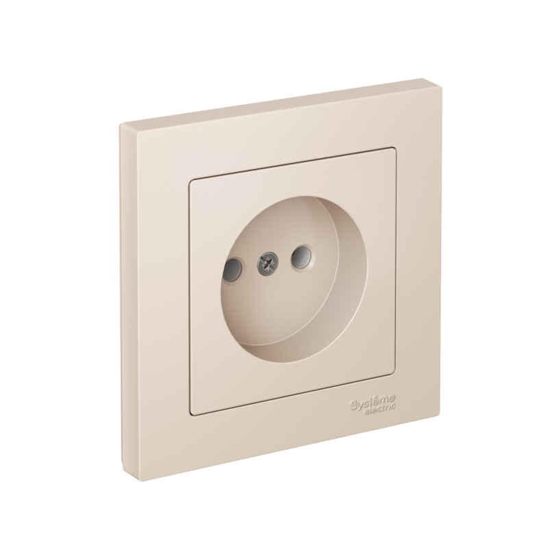 Розетка AtlasDesign 16А без заземл. быстрозажим. клем. в сборе беж. SE ATN000240S