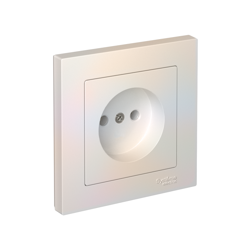 Розетка AtlasDesign 16А без заземл. быстрозажим. клем. в сборе жемчуж. SE ATN000440S
