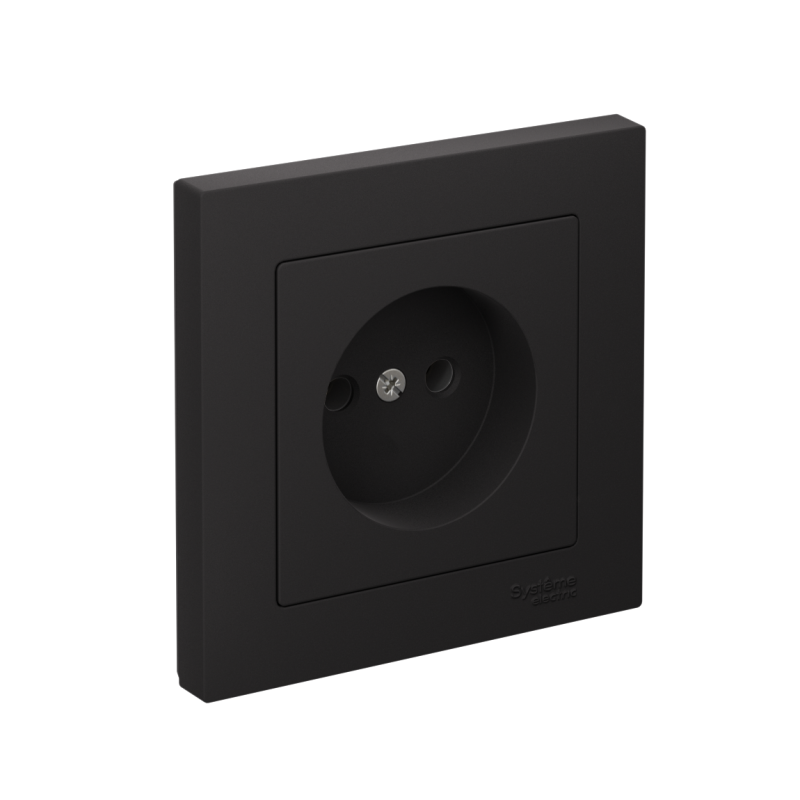 Розетка AtlasDesign 16А без заземл. быстрозажим. клем. в сборе карбон SE ATN001040S