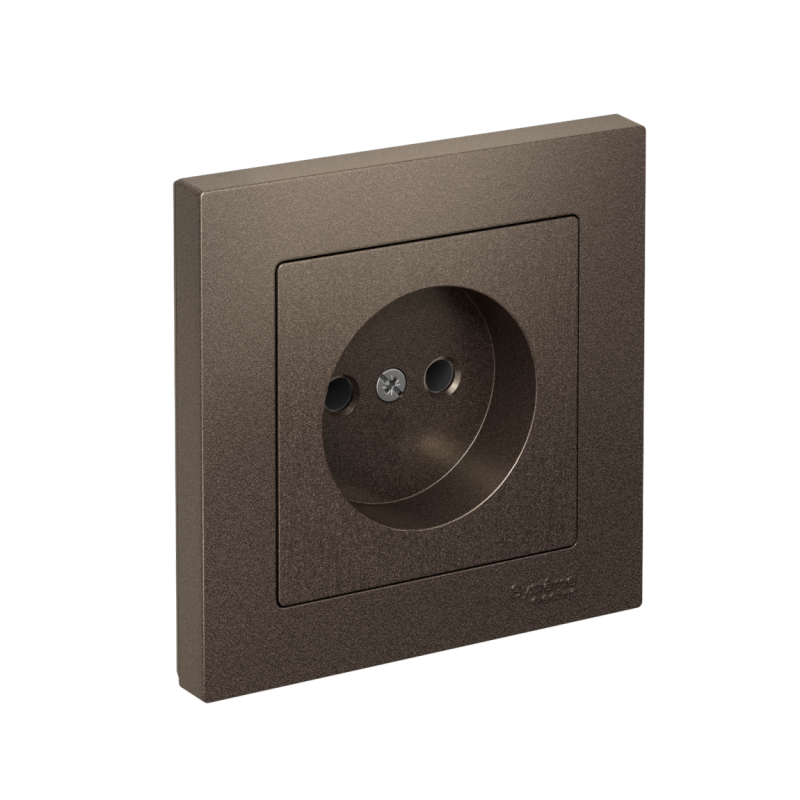 Розетка AtlasDesign 16А без заземл. быстрозажим. клем. в сборе мокко SE ATN000640S