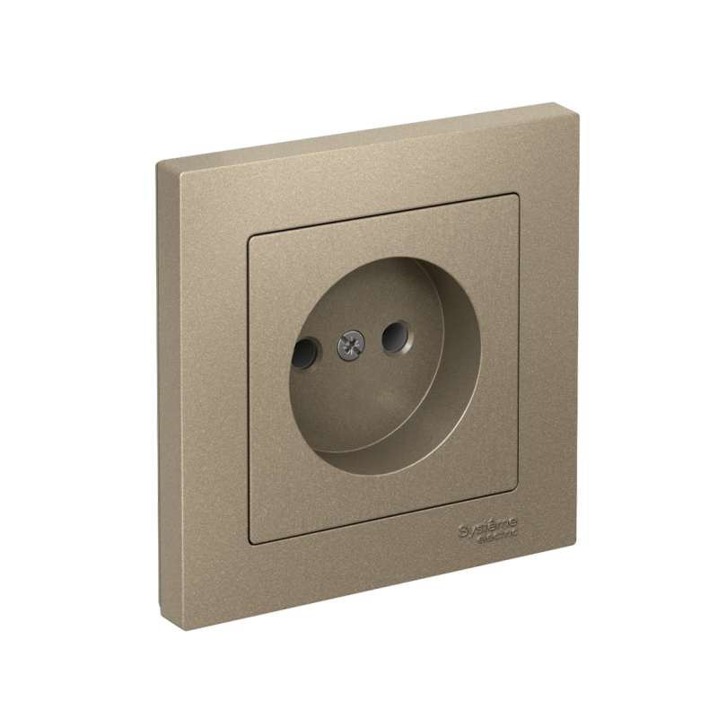 Розетка AtlasDesign 16А без заземл. быстрозажим. клем. в сборе шампань SE ATN000540S