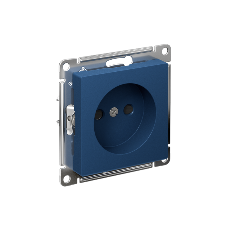 Розетка AtlasDesign 16А без заземл. защ. шторки быстрозажим. клем. механизм аквамарин SE ATN001149S