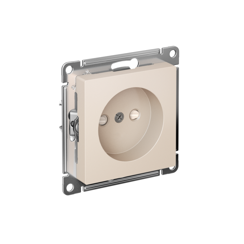 Розетка AtlasDesign 16А без заземл. защ. шторки быстрозажим. клем. механизм беж. SE ATN000249S
