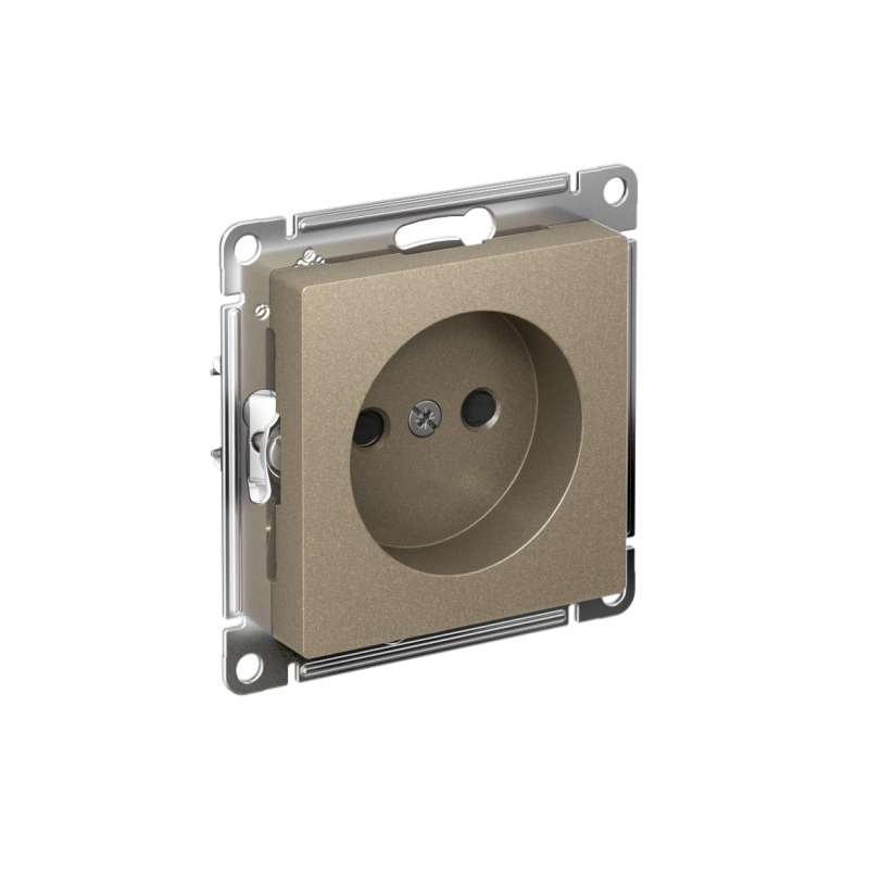 Розетка AtlasDesign 16А без заземл. защ. шторки быстрозажим. клем. механизм шампань SE ATN000549S