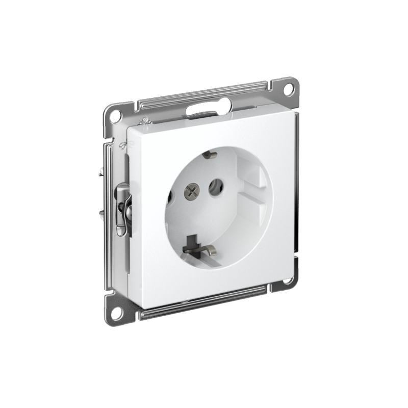 Розетка AtlasDesign 16А с заземл. быстрозажим. клем. механизм бел. SE ATN000143S