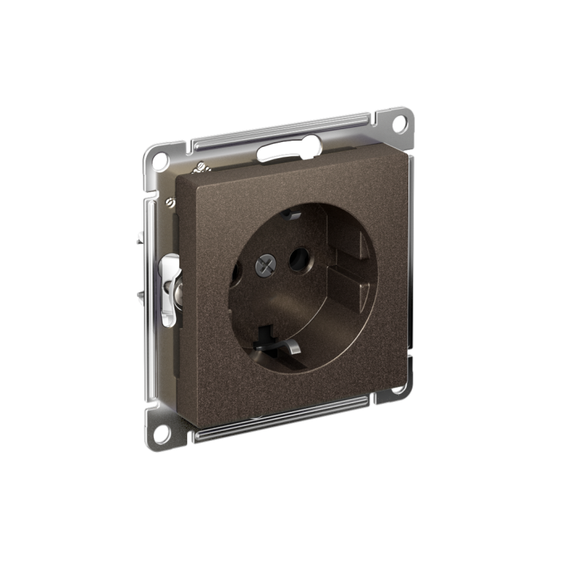 Розетка AtlasDesign 16А с заземл. быстрозажим. клем. механизм мокко SE ATN000643S