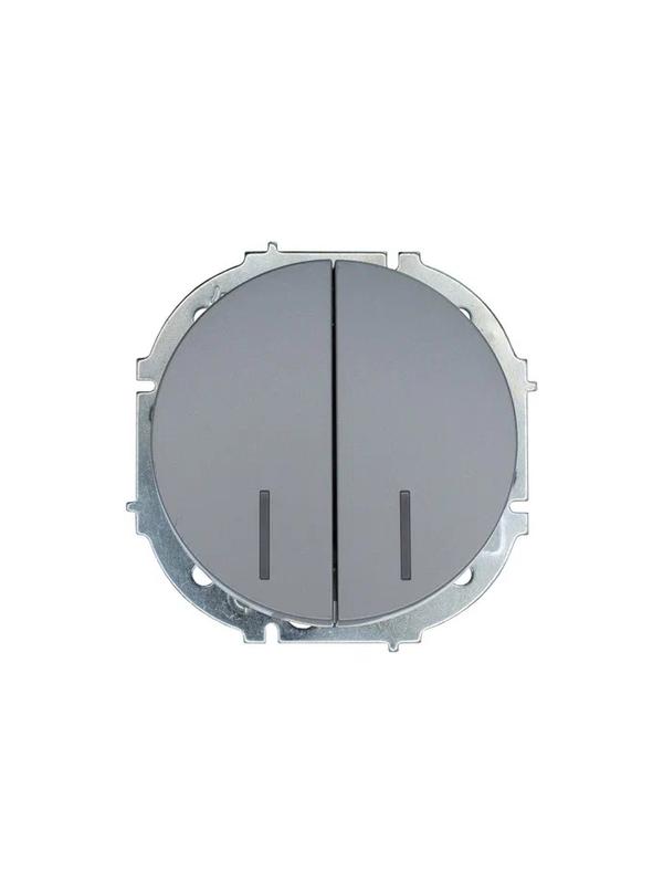 Выключатель 2-кл. СП OSEN 10А IP20 с подсветкой механизм сер. матов. LEZARD 743-7488-112