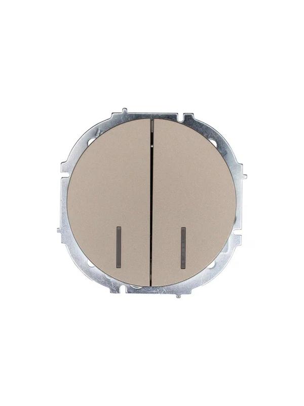 Выключатель 2-кл. СП OSEN 10А IP20 с подсветкой механизм титан LEZARD 743-3788-112