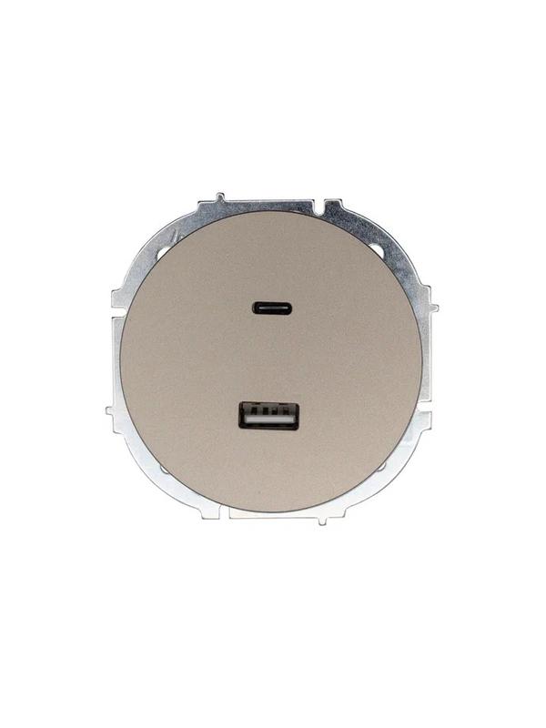 Розетка 1-м СП OSEN TC+ USB разъем механизм титан LEZARD 743-3788-192TC