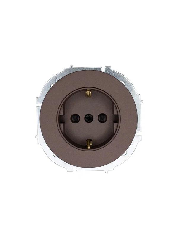 Розетка 1-м OSEN IP20 16А с защ. шторками ПБТ механизм шоколад LEZARD 743-7388-124B