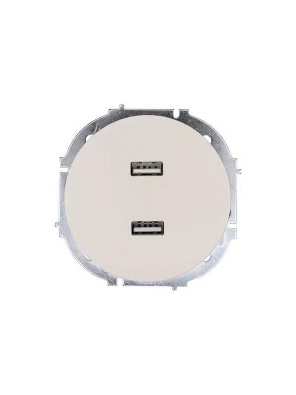 Розетка 2-м СП OSEN USB разъем механизм сл. кость LEZARD 743-9088-192