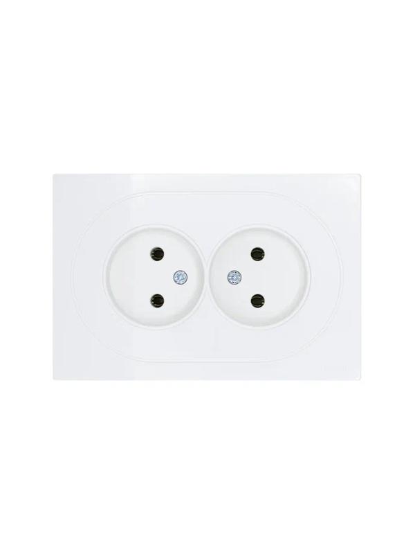 Розетка 2-м СП OSEN без заземл. ПБТ белая LEZARD 743-0200-128B