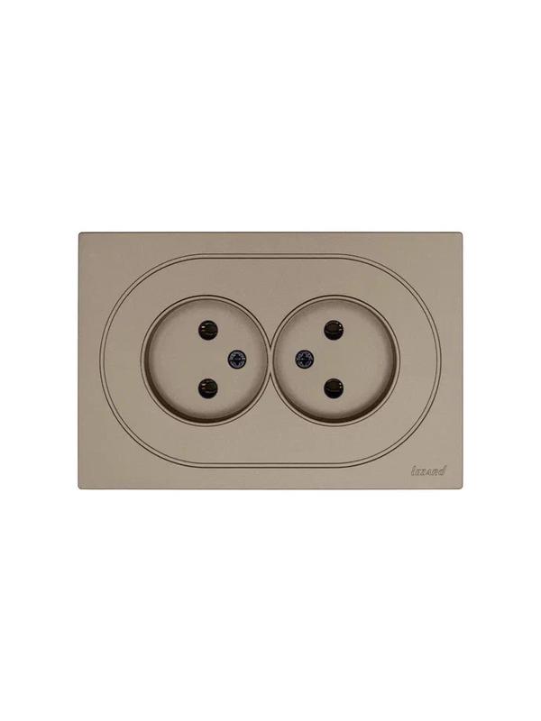 Розетка 2-м СП OSEN без заземл. ПБТ механизм титан LEZARD 743-3700-128B