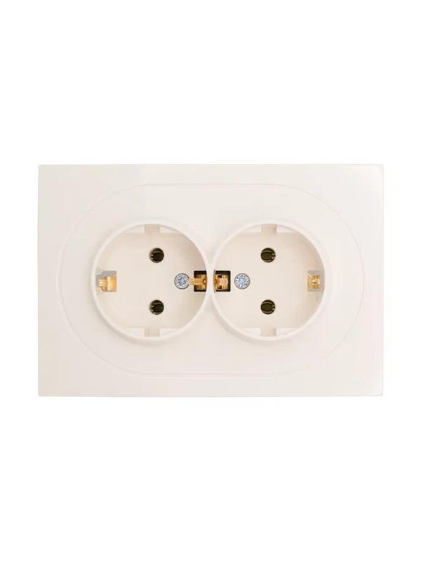 Розетка 2-м СП OSEN с заземл. ПБТ механизм сл. кость LEZARD 743-9000-127B