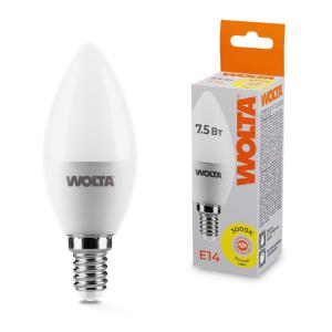 Лампа светодиодная 7.5Вт 3000К E14 WOLTA 25YC7.5E14