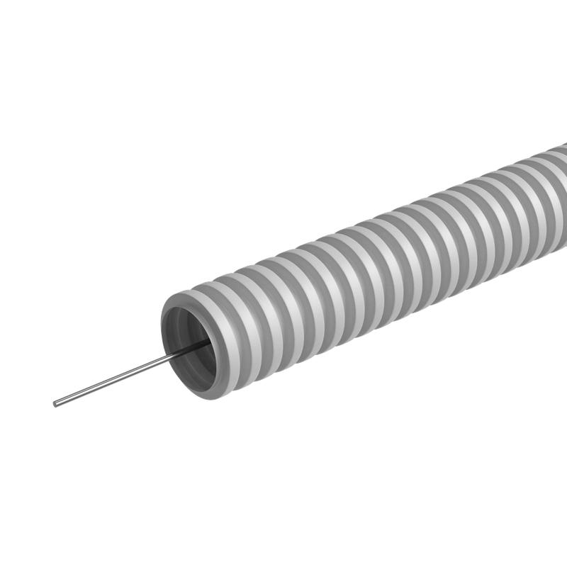 Труба гофрированная ПВХ легкая d32мм KM-FRTGPVC-32 с протяжкой самозатух. (уп.50м) КМ LO63885