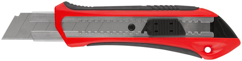 Нож технический "Рубин" 25мм усилен. прорезиненный КУРС 10183