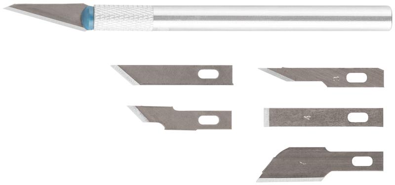 Нож макетный с 6 лезвиями КУРС 10482