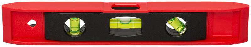 Уровень магнитный "Торпедо" 225мм 3 глазка пластик. КУРС 18599