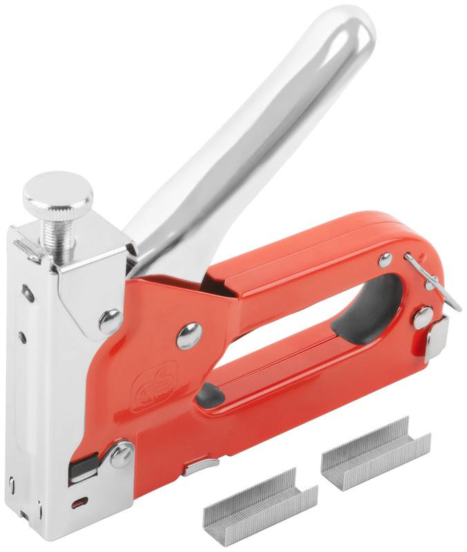 Степлер для узких скоб "тип 53" 4-14мм с регулировкой силы удара корпус метал. КУРС 32086