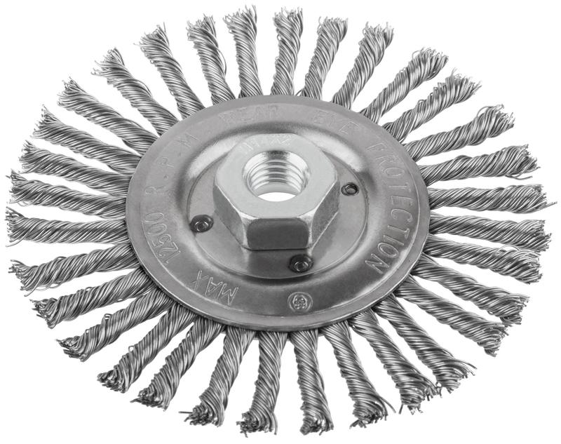 Корщетка-колесо гайка М14 стальная витая проволока 125мм КУРС 39028