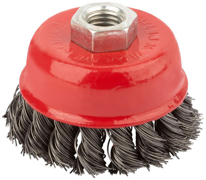 Корщетка чашечная гайка М14 стальная витая проволока 75мм КУРС 39042