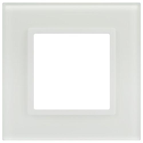 Рамка 1-м Elegance 14-5101-01М для розеток и выключателей стекло матов. бел. Эра Б0065832