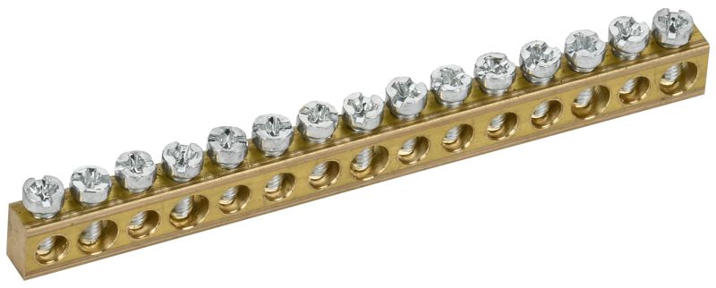 Шина нулевая 6х9 15 отверст. TEKFOR IEK TF-KP00D-SN-15