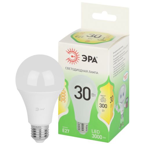 Лампа светодиодная GREEN LINE A65-30W-830-E27 GL 30Вт груша 3000К свет тепл. E27 Эра Б0067143