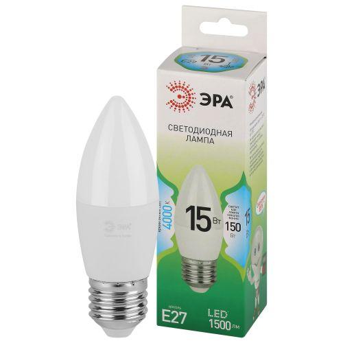Лампа светодиодная GREEN LINE B35-15W-840-E27 GL 15Вт свеча 4000К яркий свет бел. E27 Эра Б0067115