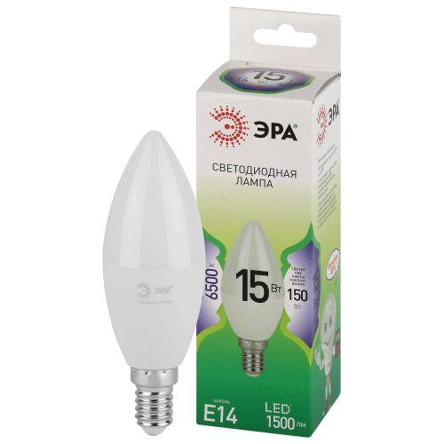 Лампа светодиодная GREEN LINE B35-15W-865-E14 GL 15Вт свеча 6500К свет холод. E14 Эра Б0067091