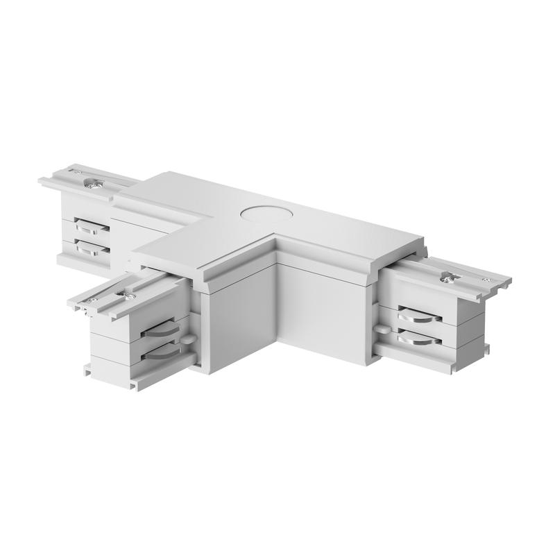 Коннектор Т-образный лев. Trinity бел. Voltega TRA-VGL005CT-31W-L